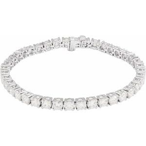 14K White 10 CTW Lab-Grown Diamond Line 7" Bracelet