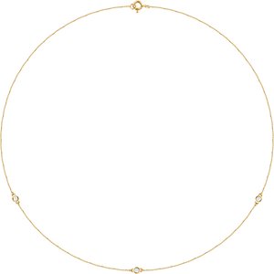 14K Yellow 1/5 CTW Natural Diamond 3-Station 18" Necklace