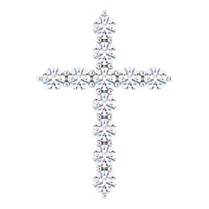 Sterling Silver 3/8 CTW Natural Diamond Cross Pendant