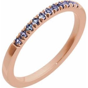 14K Rose Natural Alexandrite Stackable Ring