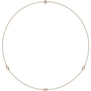 14K Rose 1/4 CTW Natural Diamond 3-Station 18" Necklace