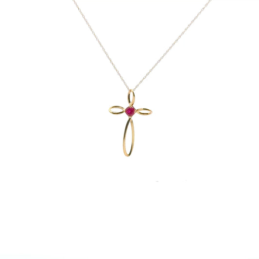 LAB Gemstone Necklace "Synthetic Ruby”