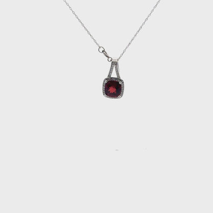 NATURAL Gemstone Necklace “Red Garnet”